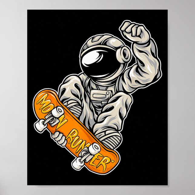 Póster Astronaut Skateboarder, Skateboarding Lover, Astro (Frente)