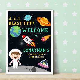 Póster Astronaut Space Birthday Blast Off Theme"