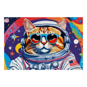 PÓSTER ASTRONAUT TABBY CAT 3