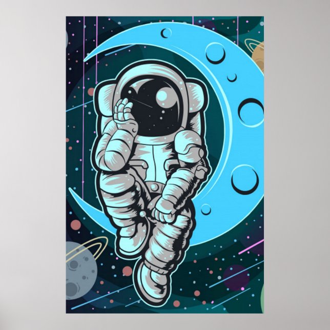Póster astronauta a todo color (Frente)