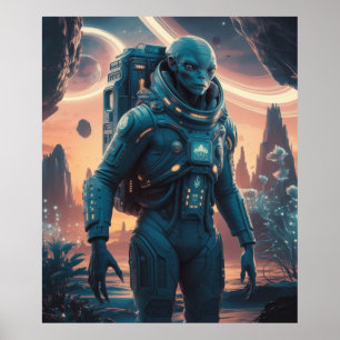 Póster Astronauta Alien