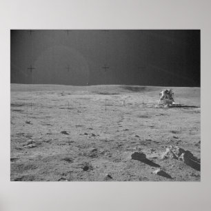 Póster Astronauta Apolo 14 y módulo lunar
