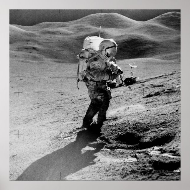 Póster Astronauta Apolo 15 en la luna (Frente)