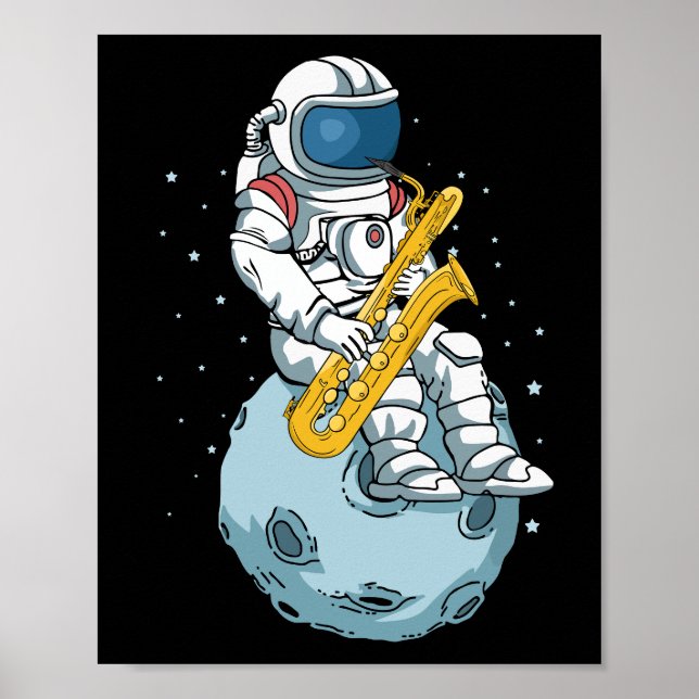 Póster Astronauta astronauta saxofonista (Frente)