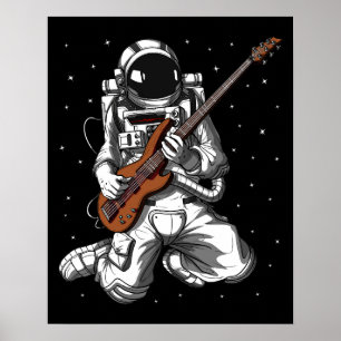 Póster Astronauta Bass Guitarist