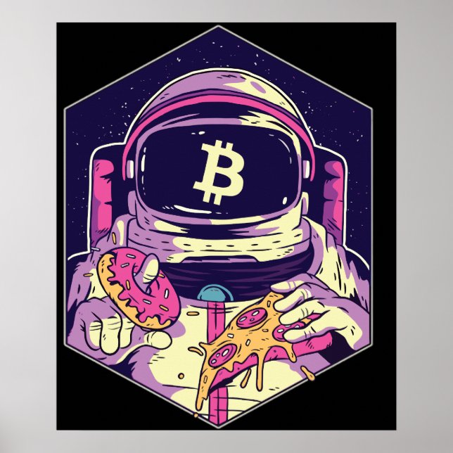 Póster Astronauta BITCOIN-Crypto (Frente)