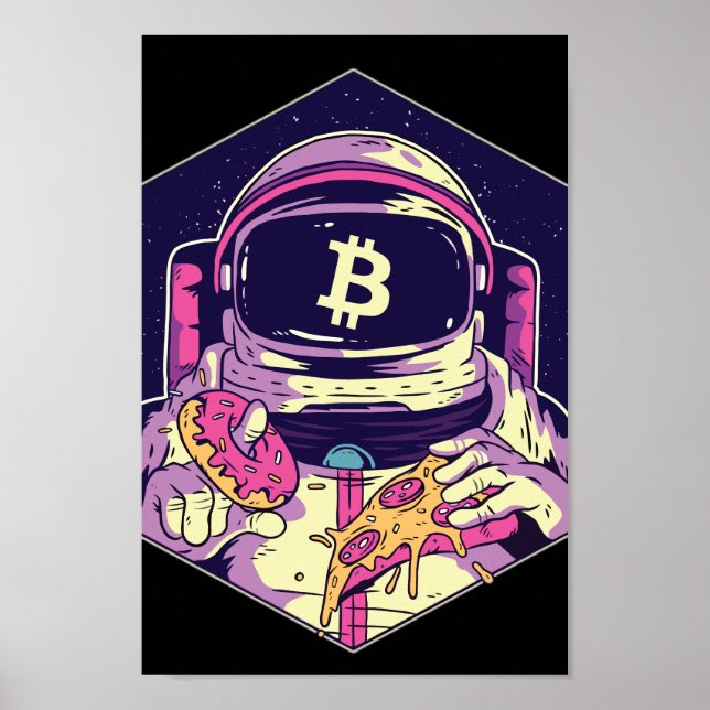Póster Astronauta BITCOIN-Crypto (Frente)