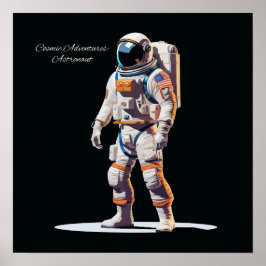 Póster Astronauta blanco de Spacewalk en negrita