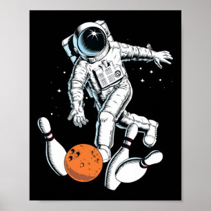 Póster Astronauta boliche espacial Guay Astronaut Bowling