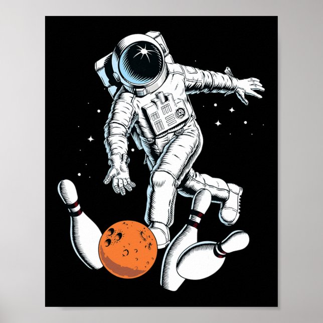 Póster Astronauta boliche espacial Guay Astronaut Bowling (Frente)