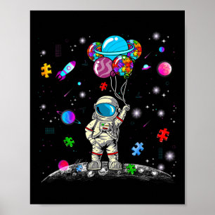 Póster Astronauta Bylloon Puzzle Space Autism Awareness f