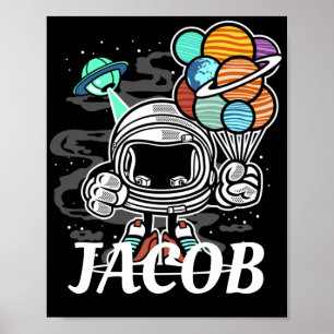 Póster ASTRONAUTA Caricatura Espacial Personalizable