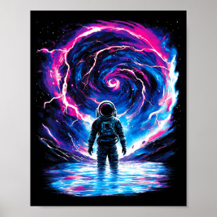 Póster Astronauta Ciencia Galaxia Espacio Cósmico Exterio