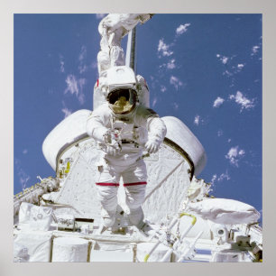 Póster Astronauta conectada al sistema de manipulador rem