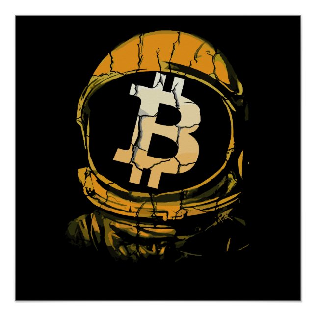 Póster Astronauta de Bitcoin-Crypto (Anverso)