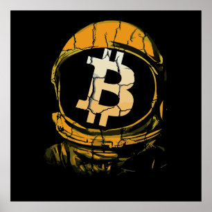 Póster Astronauta de Bitcoin-Crypto