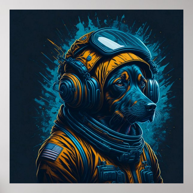 Póster Astronauta de Cachorro (Frente)