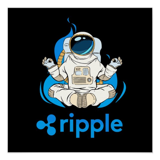 Póster Astronauta De Criptocurrency-Crypto XRP Rípica (Anverso)
