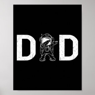 Póster Astronauta de Dabbing Papi papá papá planeta del e