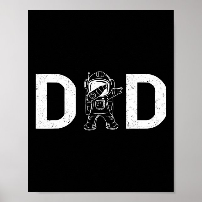 Póster Astronauta de Dabbing Papi papá papá planeta del e (Frente)