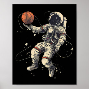 Póster Astronauta de dibujo anima a un intérprete de sket