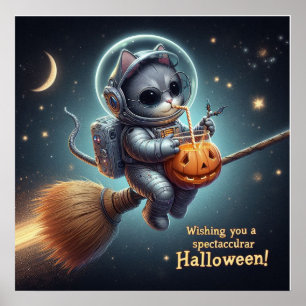 Póster Astronauta de gatos cósmicos: magia y aventura esp