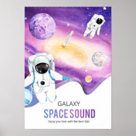 Póster Astronauta de la galaxia del espacio acuático