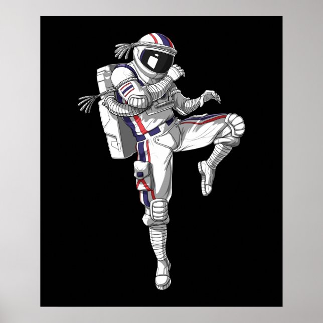 Póster Astronauta de Muay Thai (Frente)