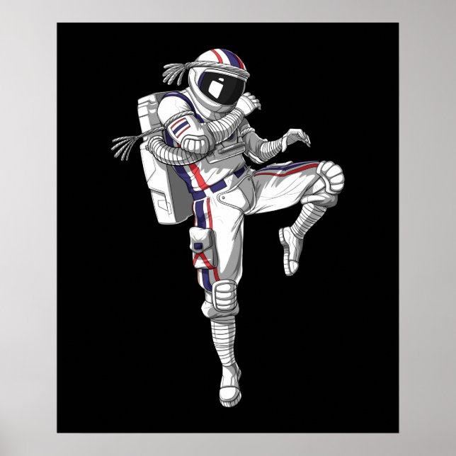 Póster Astronauta de Muay Thai (Frente)