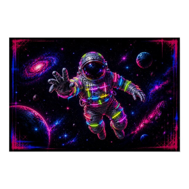 Póster Astronauta de neón (Anverso)