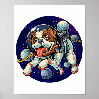 Póster Astronauta de perro, perro espacial