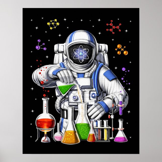 Póster Astronauta de química (Frente)