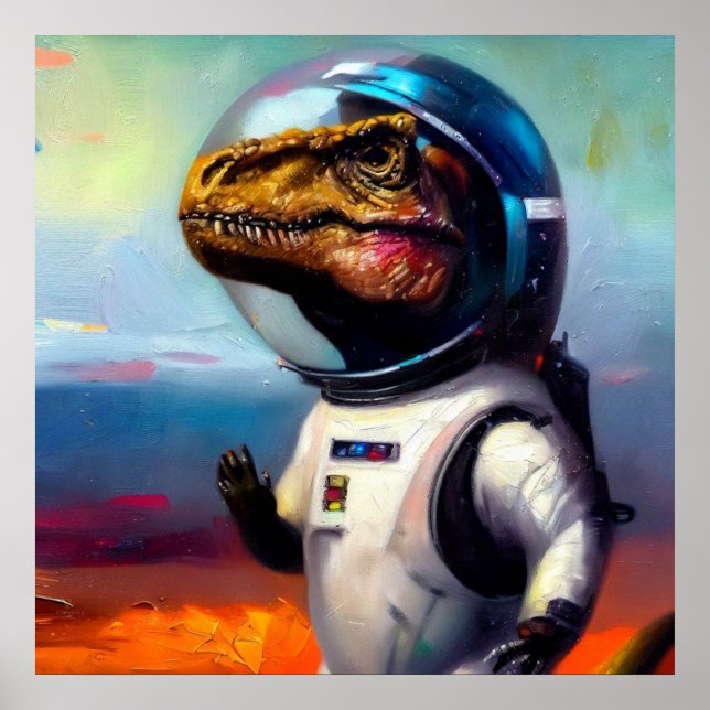 Póster Astronauta de T Rex (Frente)