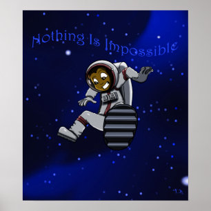 Póster Astronauta de un niño afroamericano