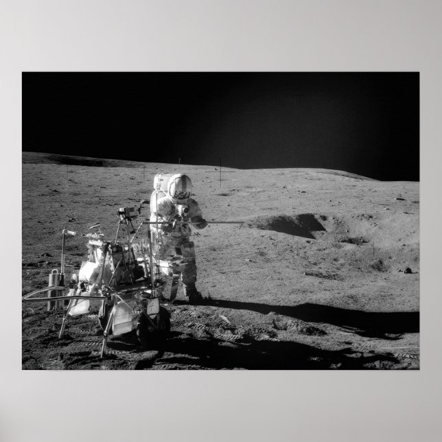 Póster Astronauta del Apolo 14 en la luna (Frente)