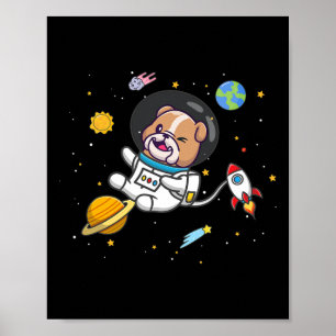 Póster Astronauta del bulldog