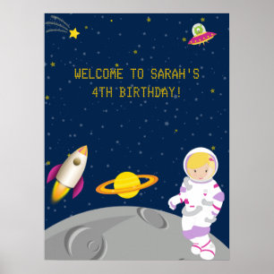 Póster Astronauta del espacio ultraterrestre Poster de cu