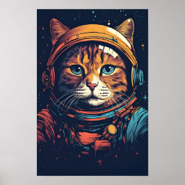 Póster Astronauta del gato