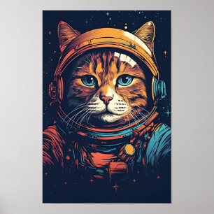 Póster Astronauta del gato