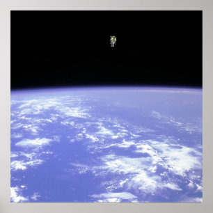 Póster astronauta del Libre-vuelo