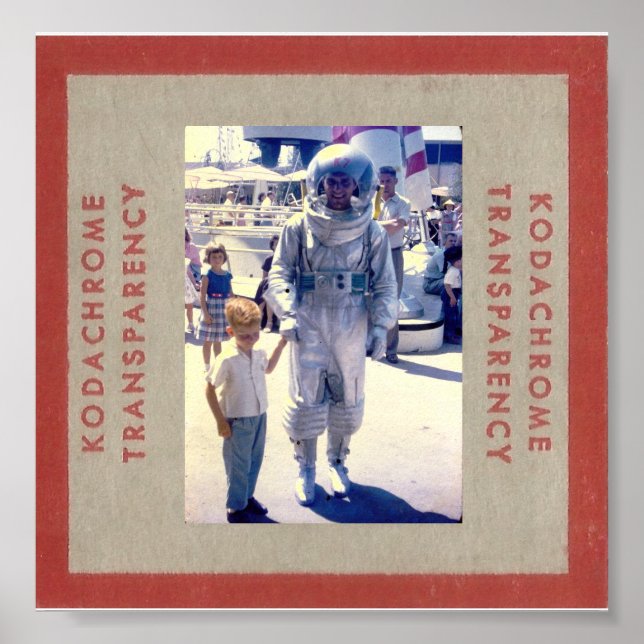 Póster Astronauta del parque temático de los años 50 (Frente)