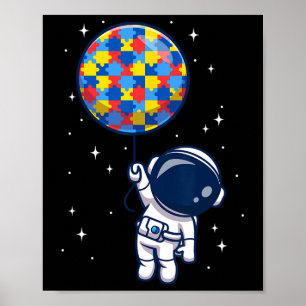 Póster Astronauta divertida Bylloon Autism Awareness Spac