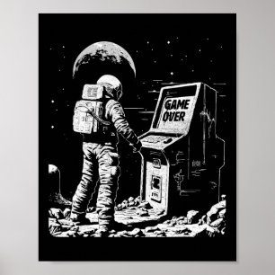 Póster Astronauta divertida de juegos en videojuego espac