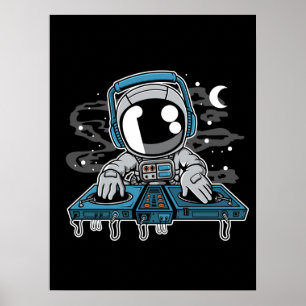 Póster Astronauta DJ girable 