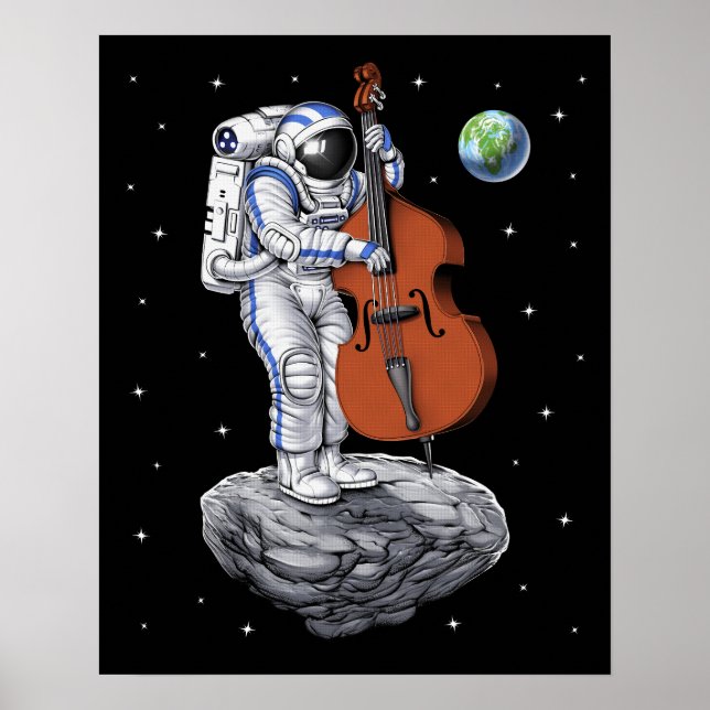 Póster Astronauta Doble Bass Player (Frente)