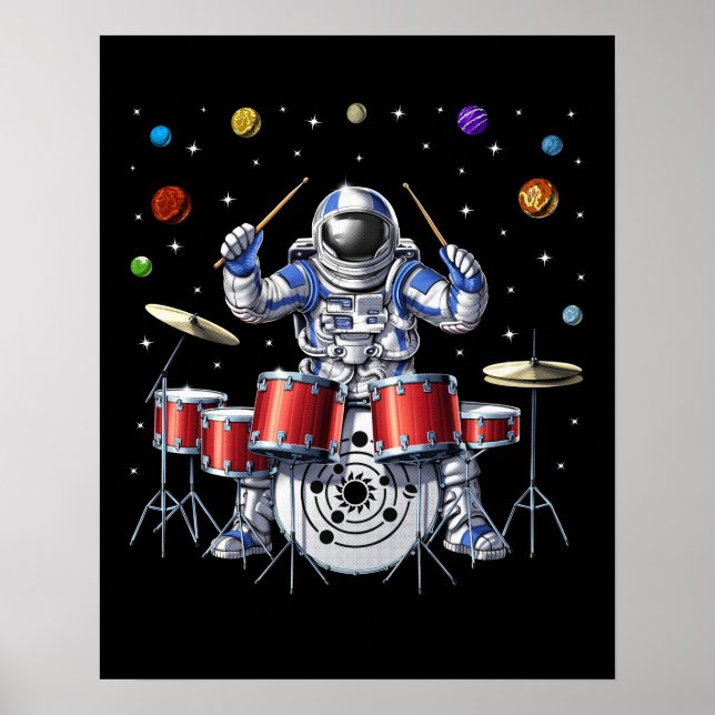 Póster Astronauta Drummer (Frente)