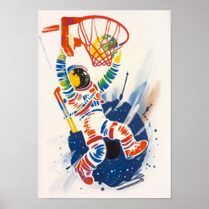 Póster Astronauta Dunking