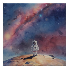 Póster Astronauta en el espacio
