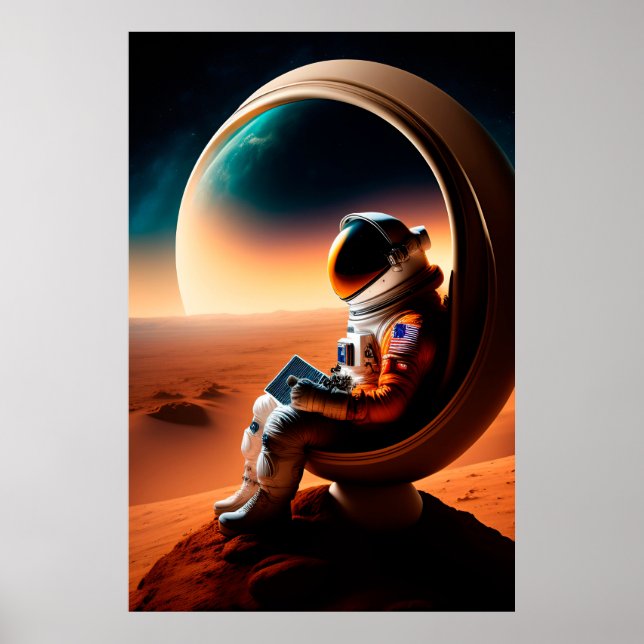 Póster Astronauta en el espacio (Frente)