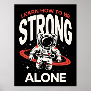 Póster Astronauta en el espacio explorando el universo in